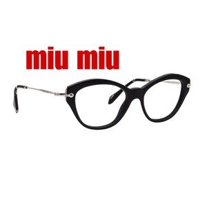 AUTHENTIC MIU MIU SMU10N 5524 Gold SMUO4Q Cat Eye Sunglasses